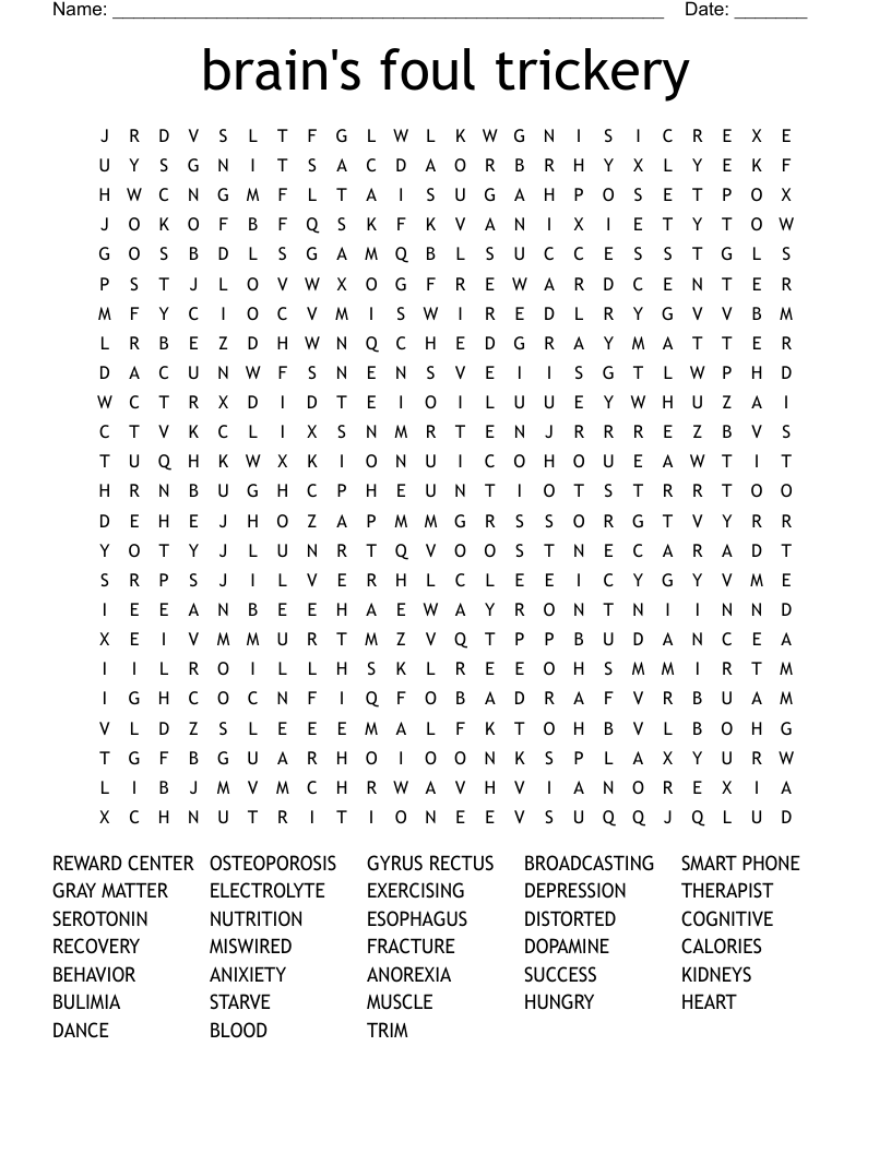 brain's foul trickery Word Search