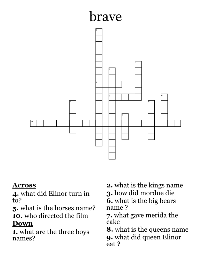 brave Crossword