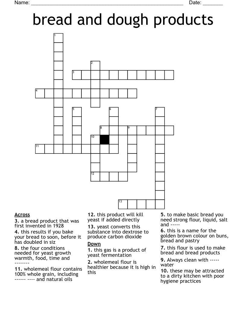 bread and dough products Crossword