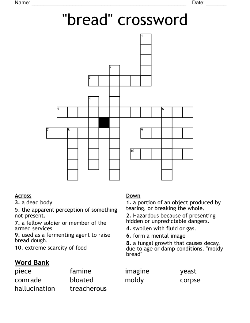 "bread" crossword 