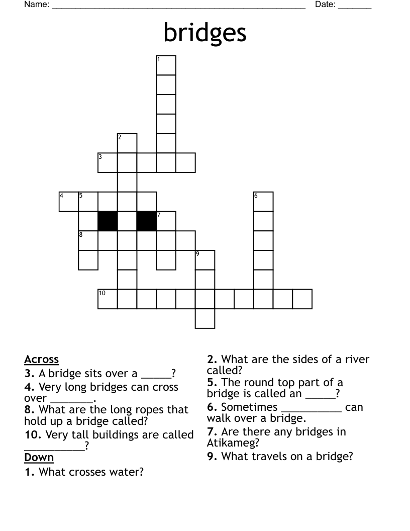 bridges Crossword