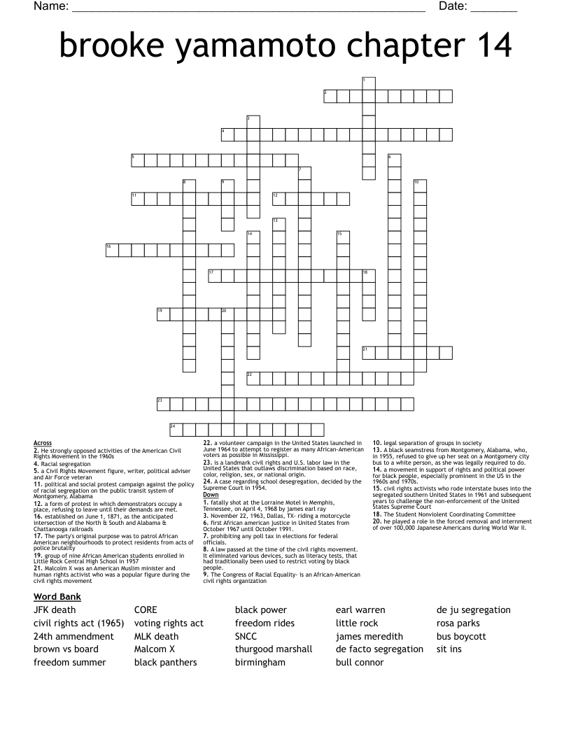 brooke yamamoto chapter 14 Crossword