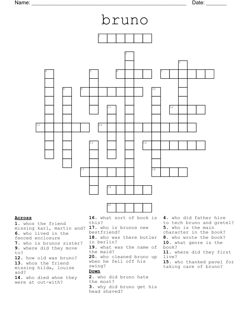 bruno Crossword