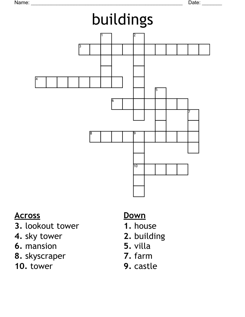 buildings Crossword
