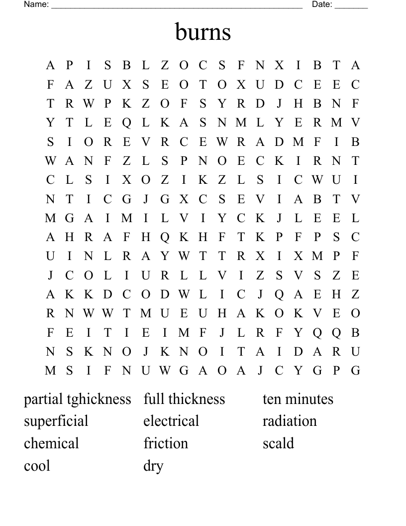 burns Word Search