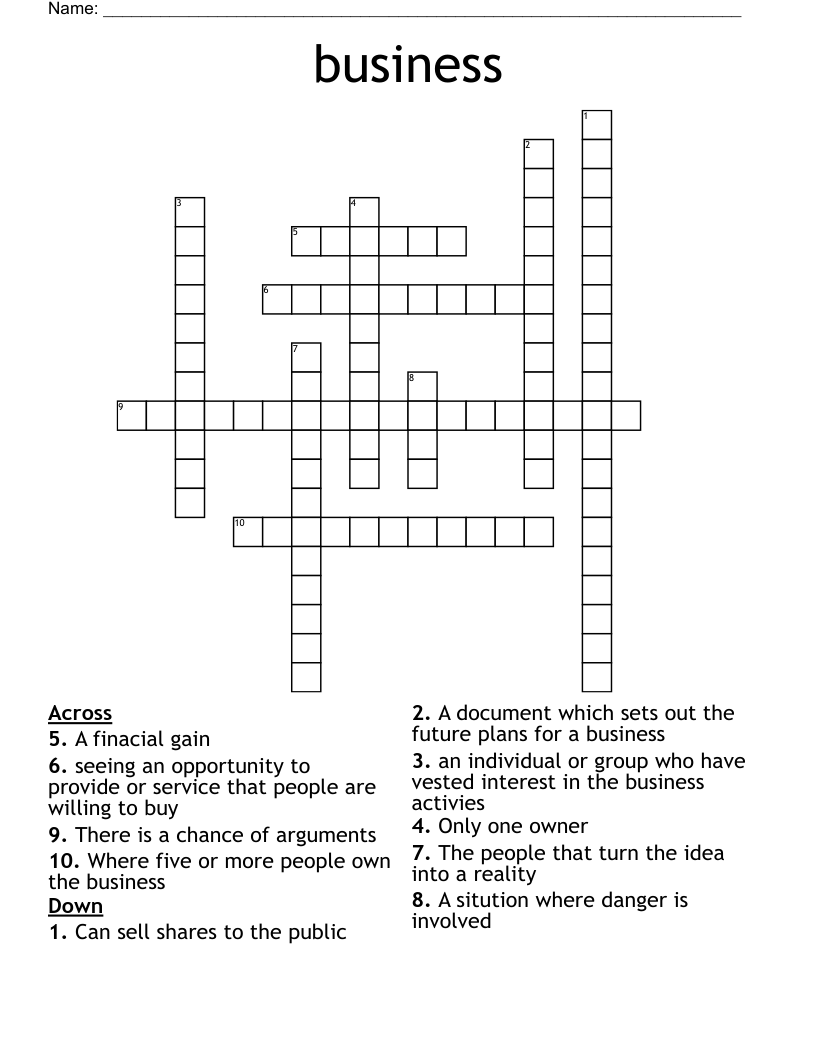 business Crossword
