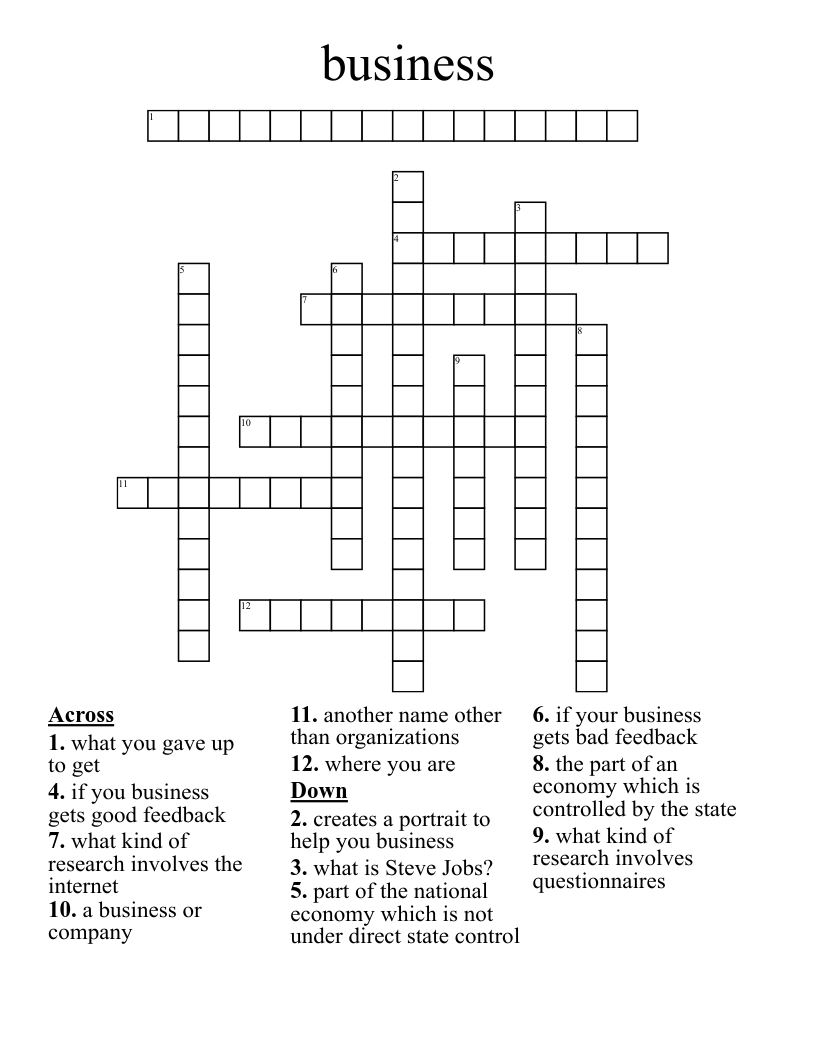 business Crossword