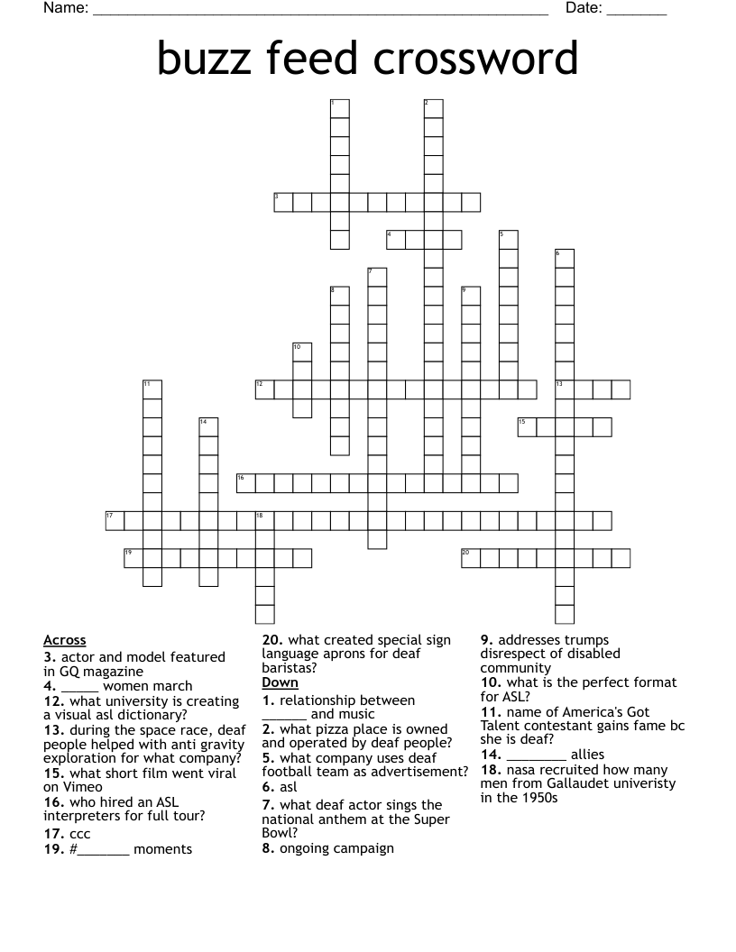 buzz feed crossword