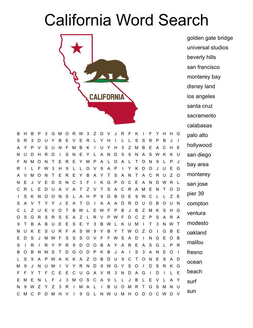 California Word Search