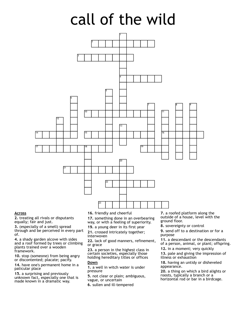 call of the wild Crossword