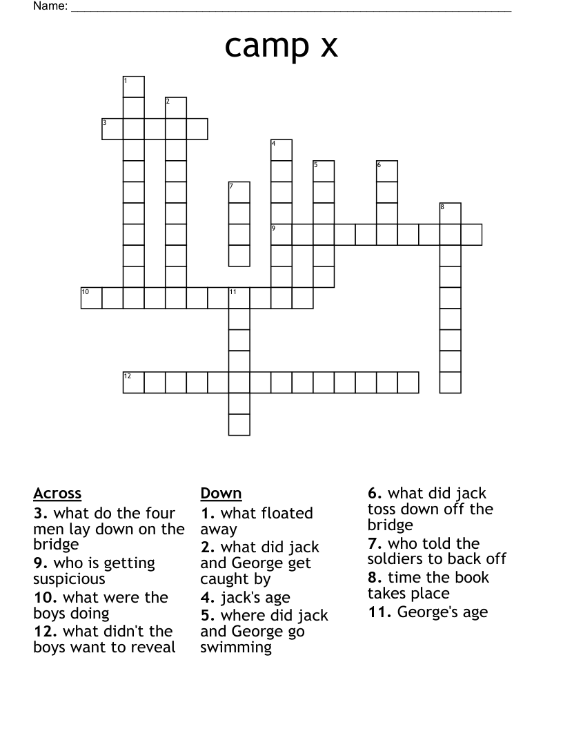camp x Crossword