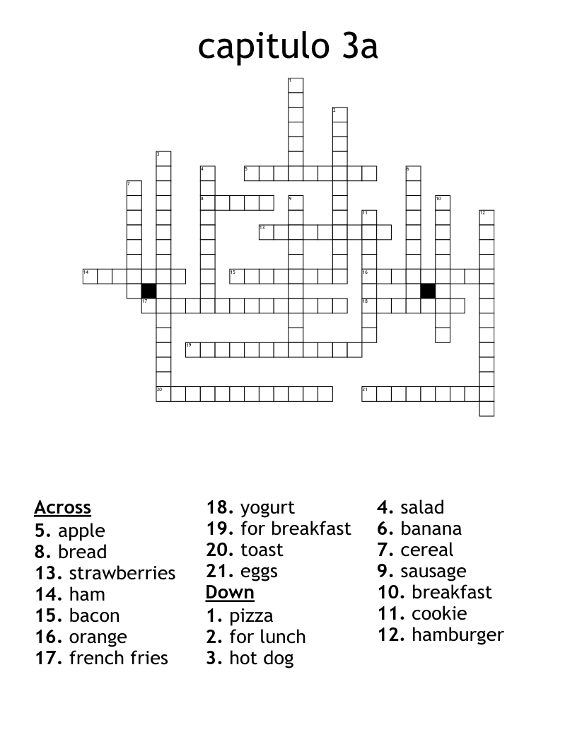 capitulo 3a Crossword
