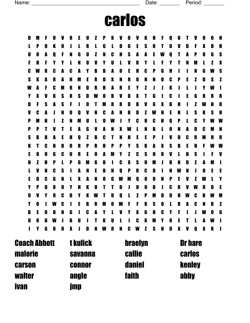 carlos Word Search