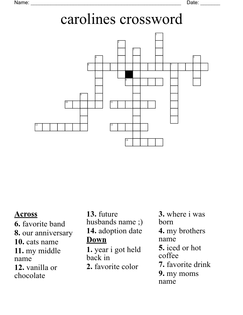 carolines crossword