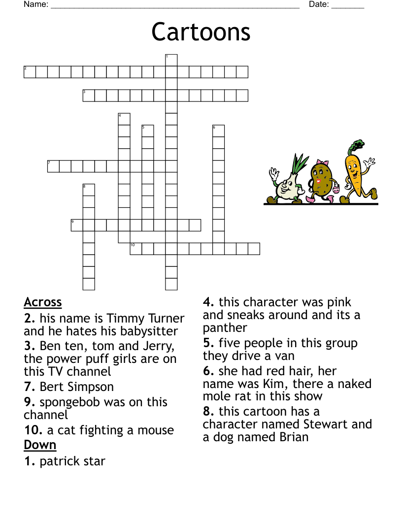 Cartoons  Crossword