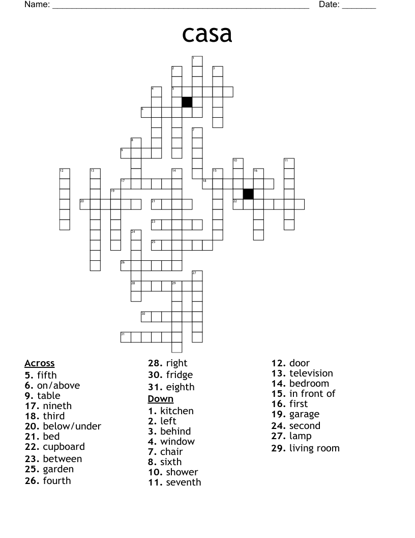 casa Crossword