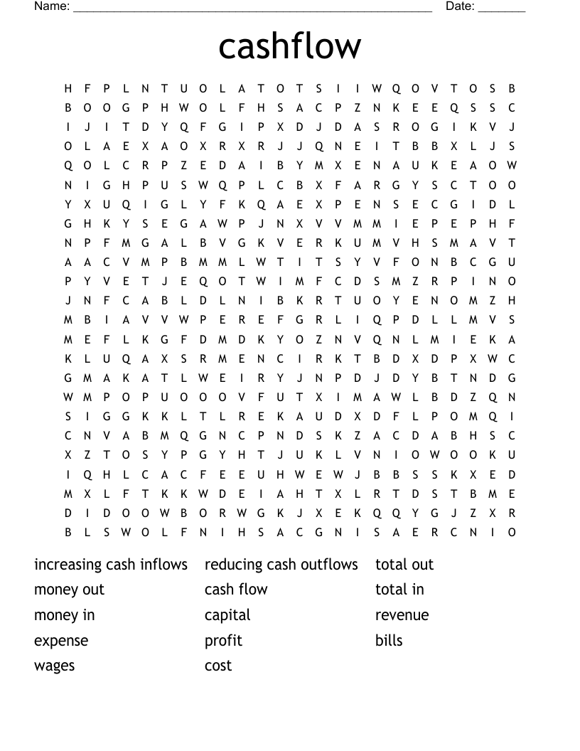 cashflow Word Search
