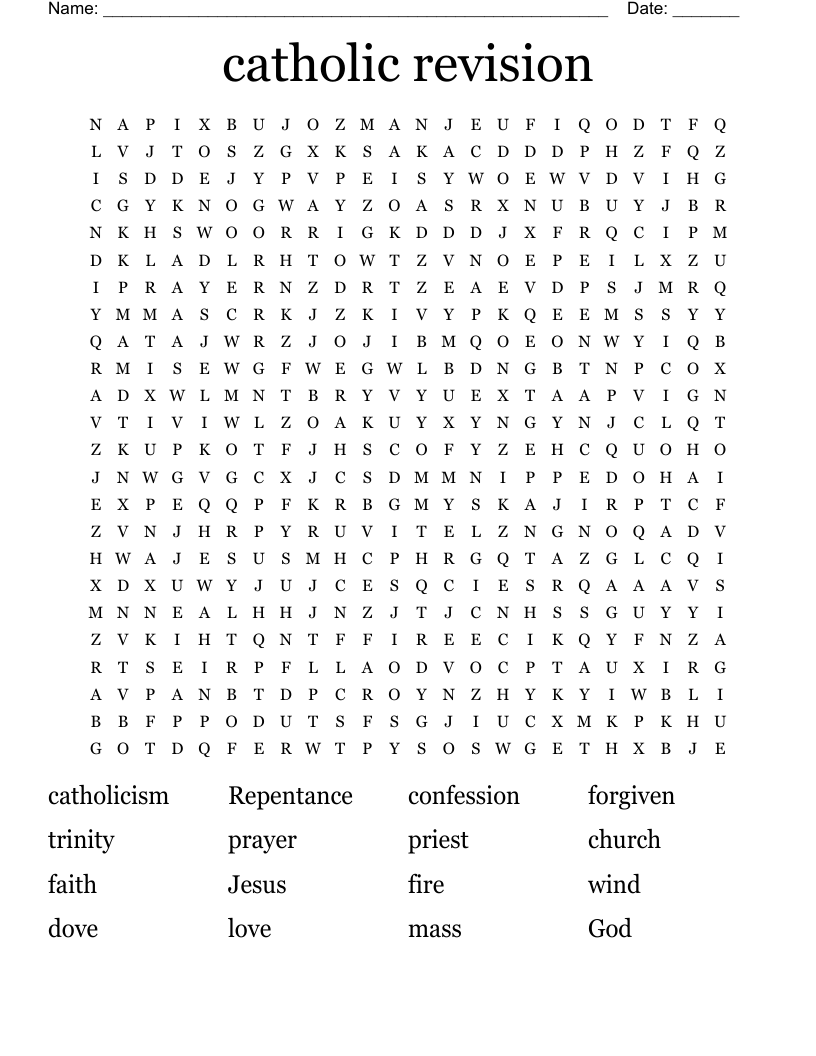 catholic revision Word Search