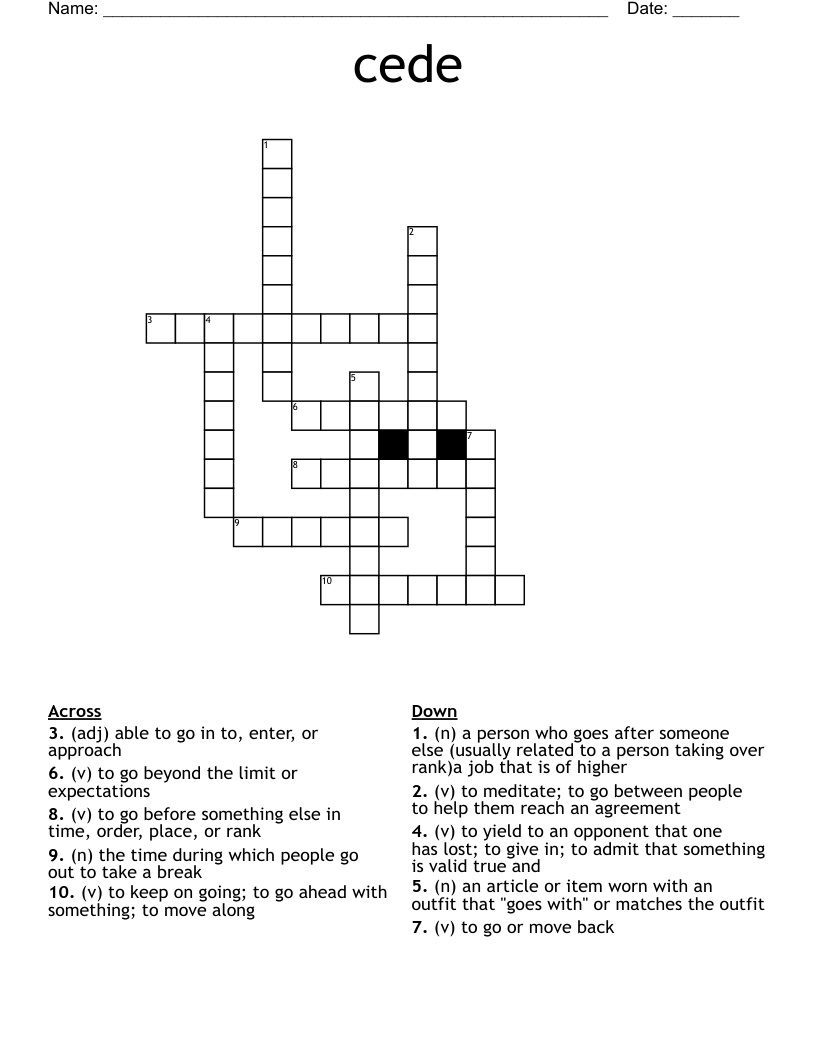 cede Crossword