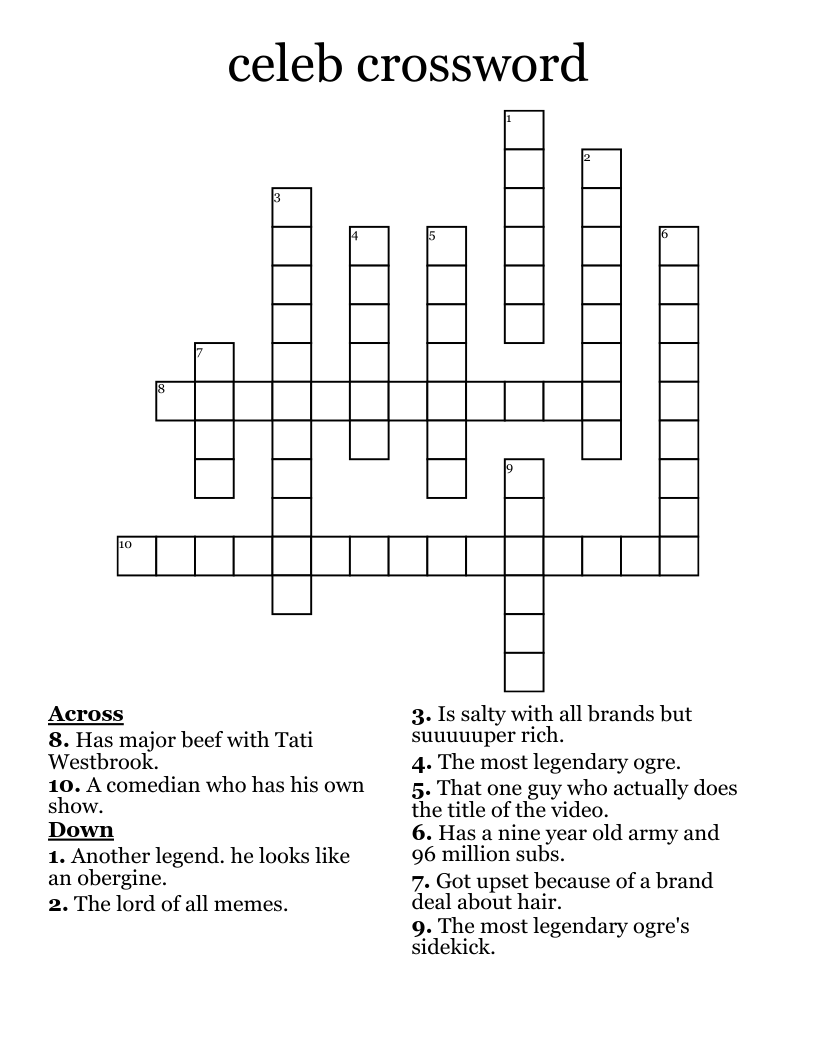 celeb crossword