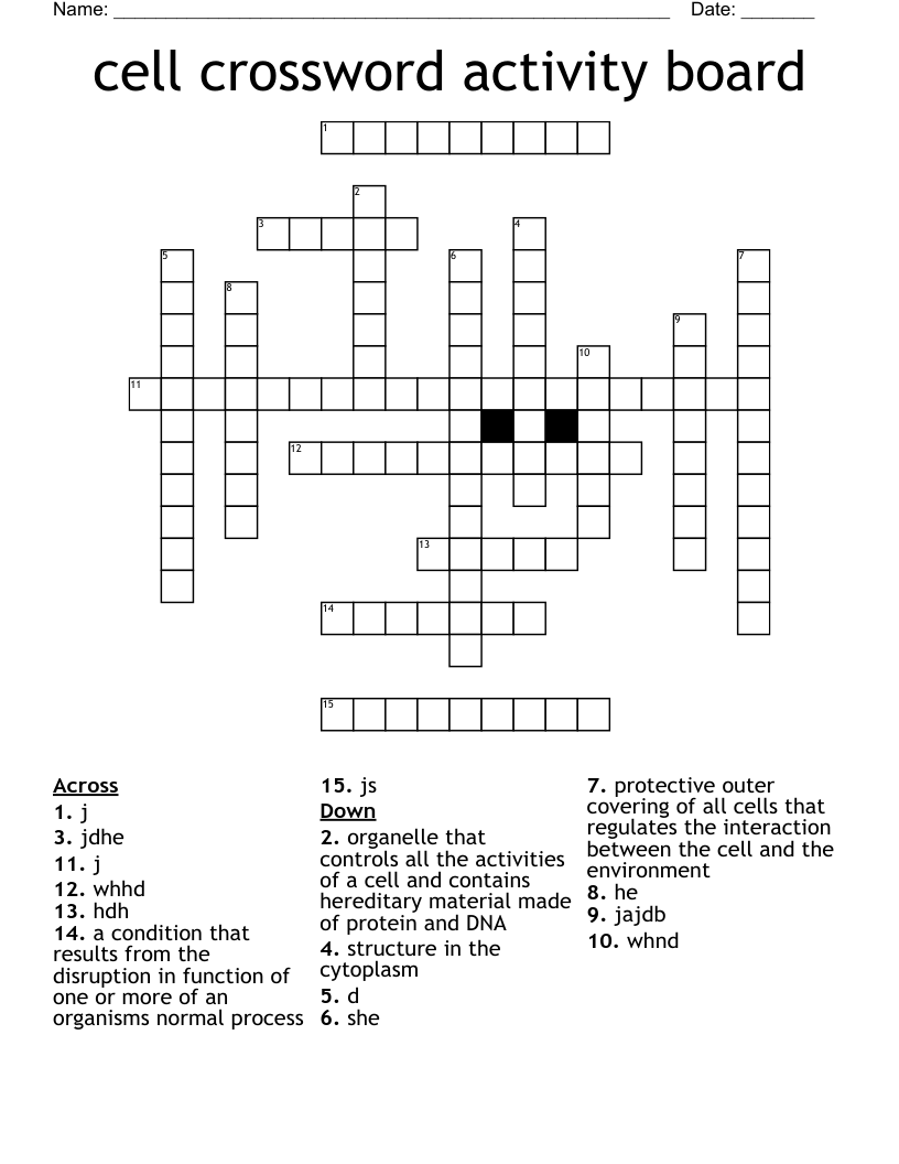 cell crossword activity board