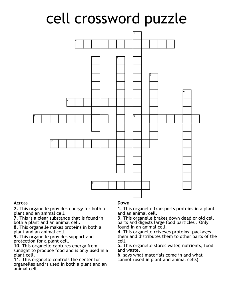 cell crossword puzzle