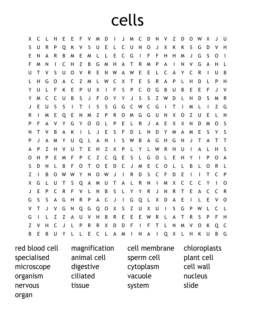 cells Word Search