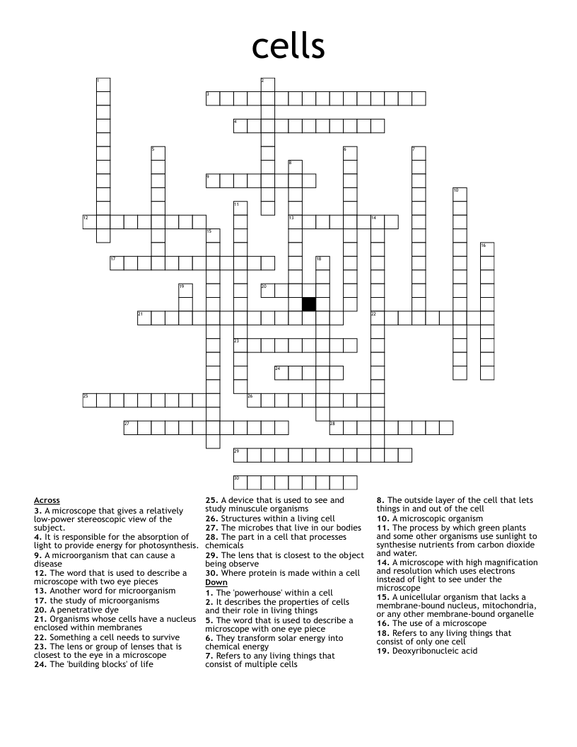 cells Crossword