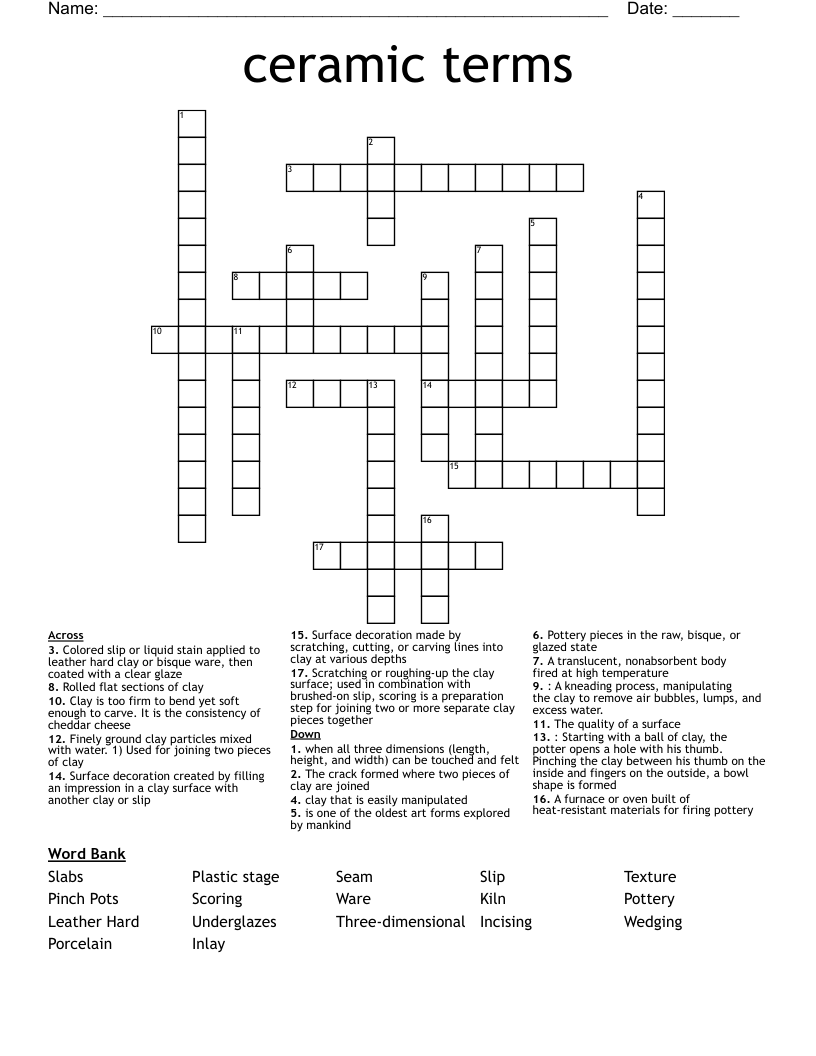 ceramic terms Crossword