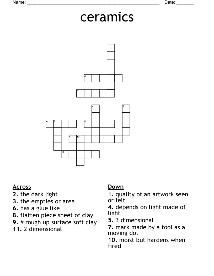 ceramics Crossword