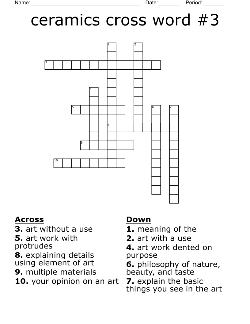 ceramics cross word #3