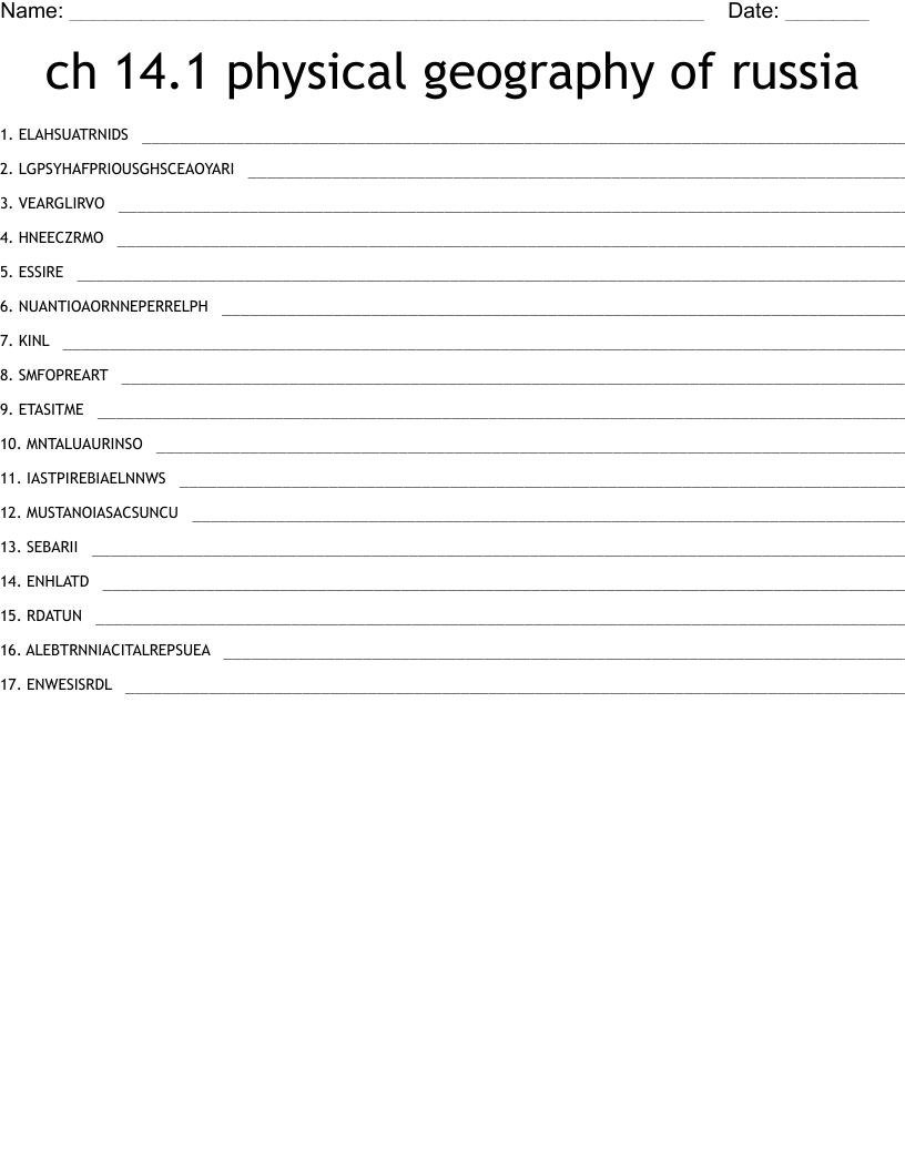 ch 14.1 physical geography of russia