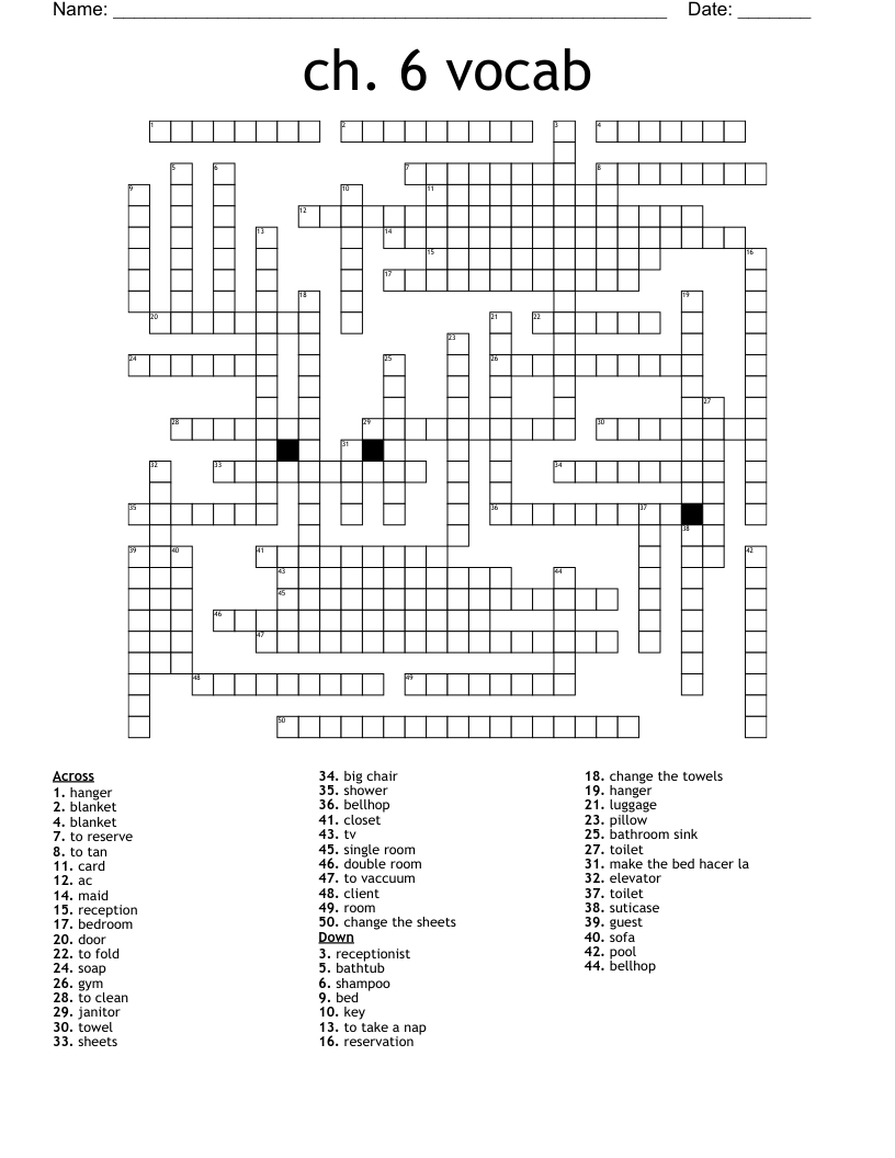 ch. 6 vocab Crossword