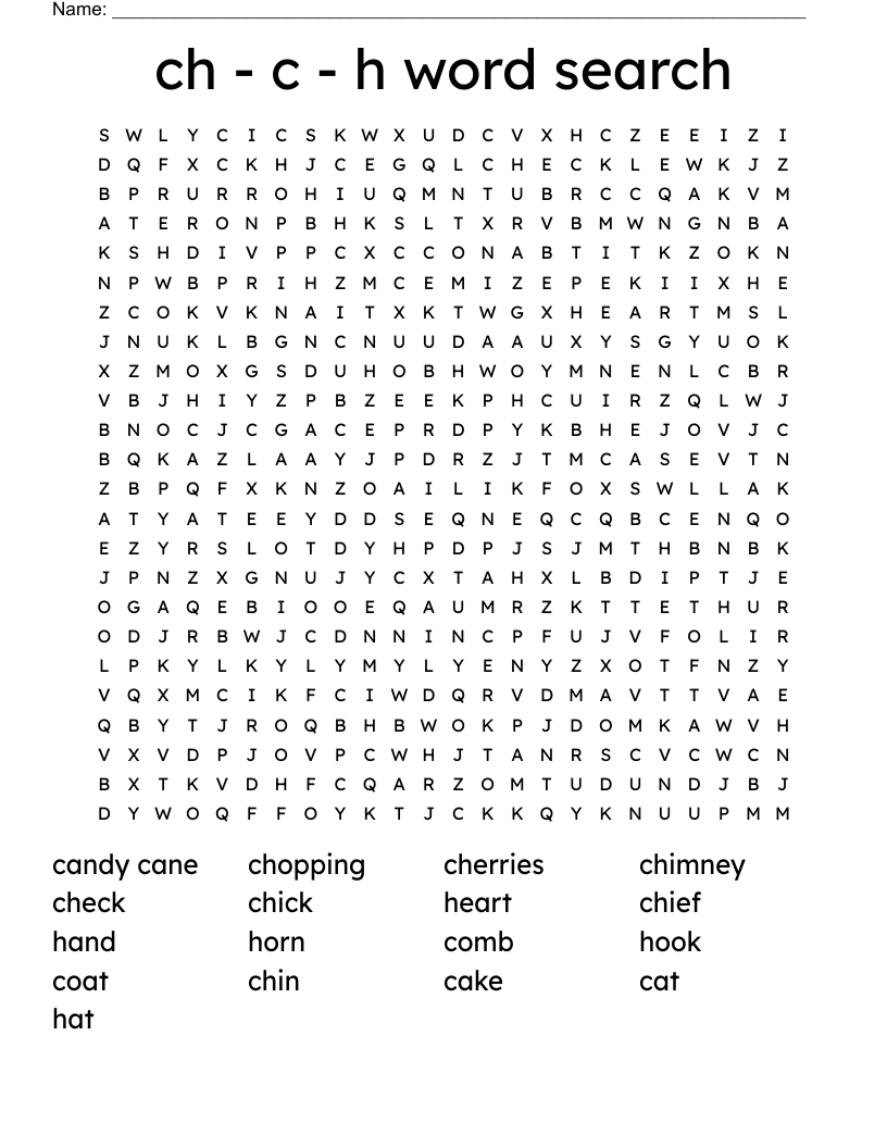 ch - c - h word search