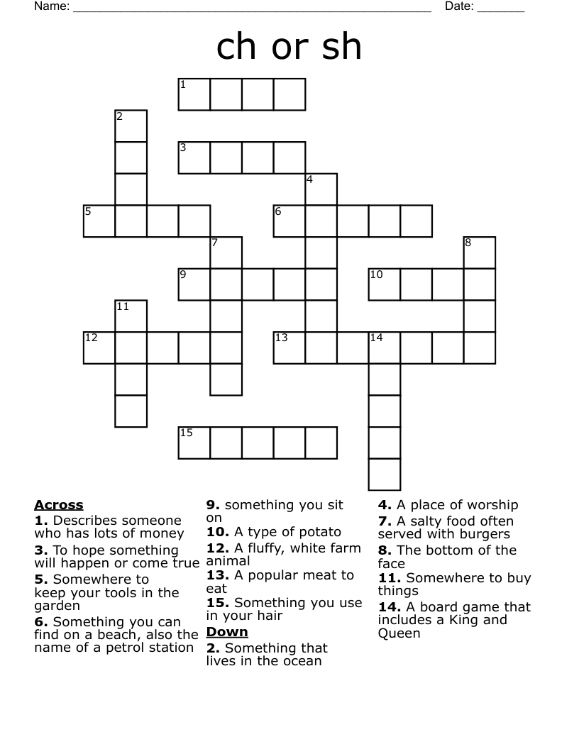 ch or sh Crossword