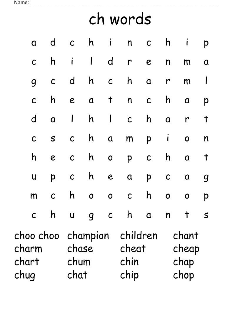 ch words Word Search