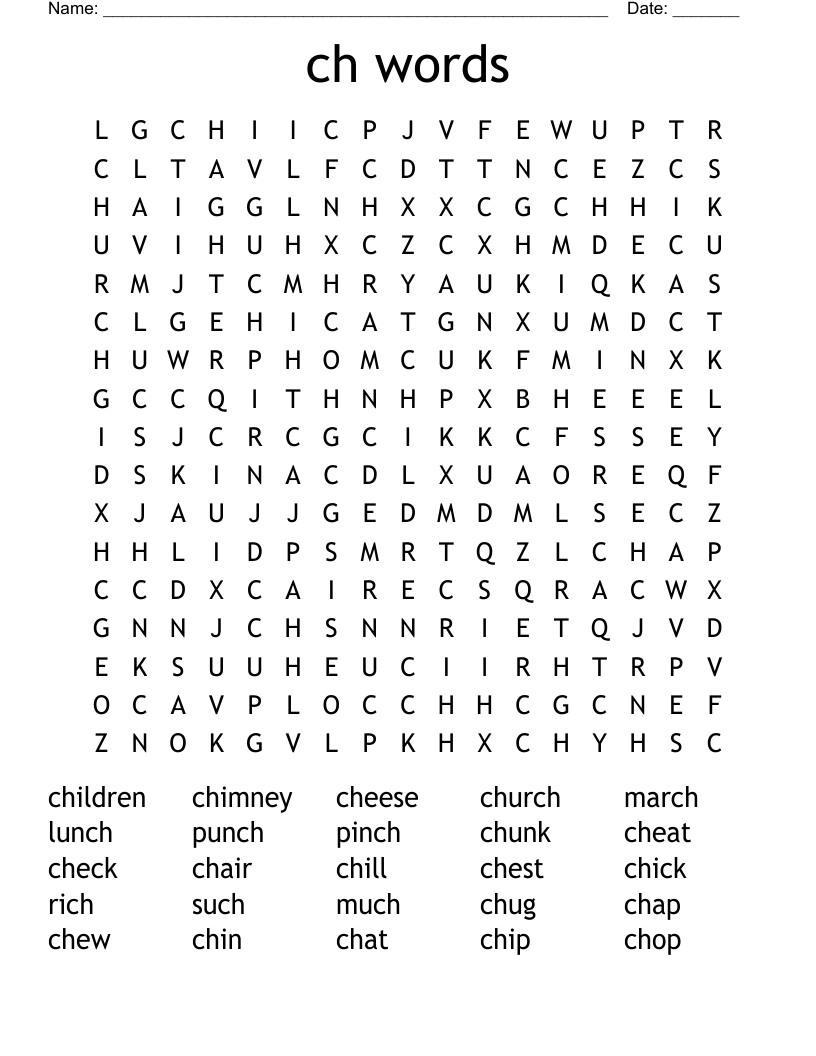 ch words Word Search