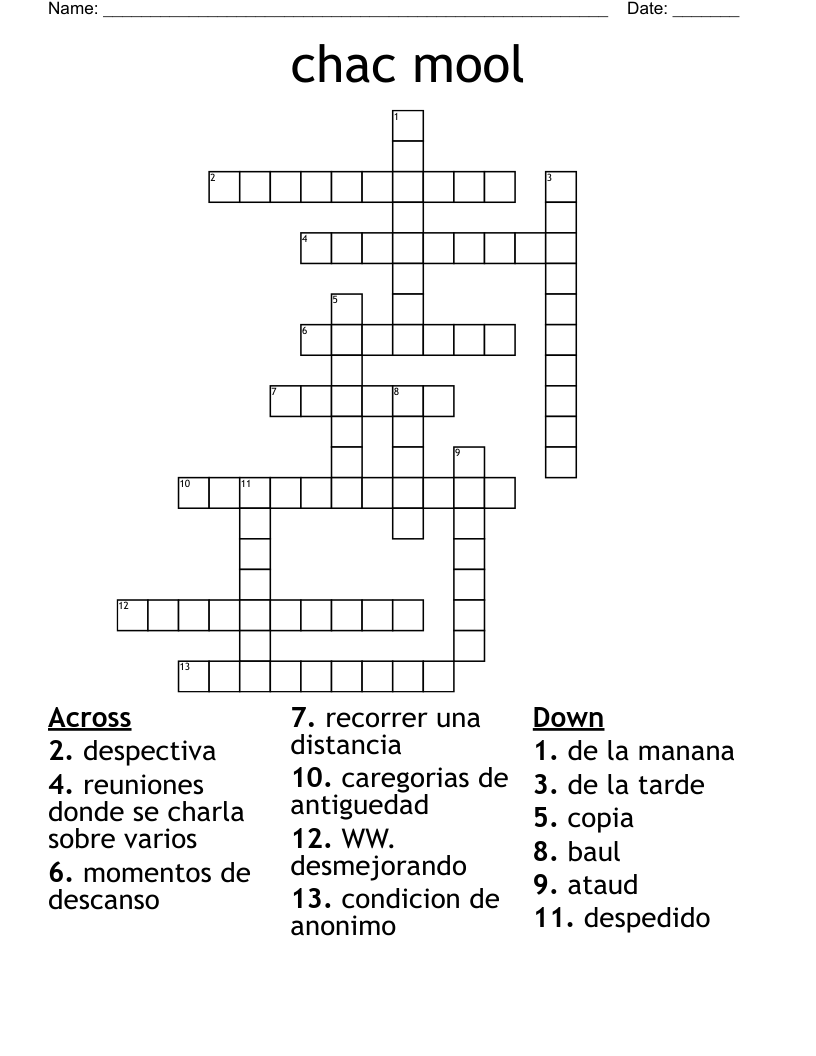 chac mool Crossword