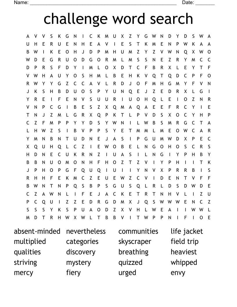 challenge word search