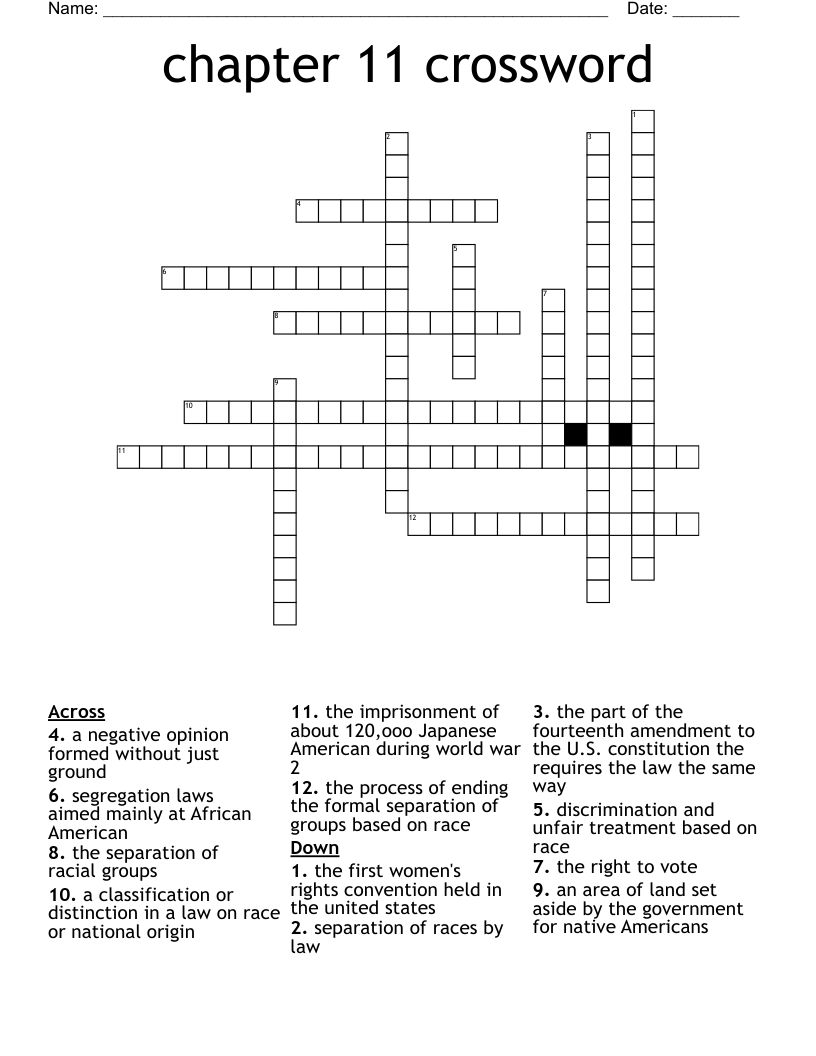 chapter 11 crossword
