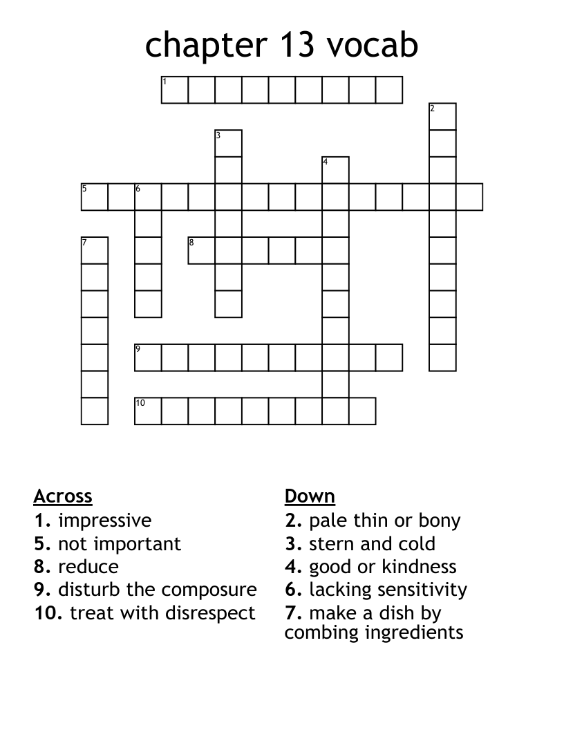 chapter 13 vocab Crossword