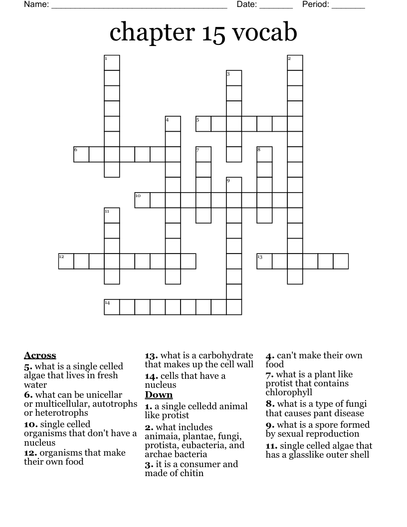 chapter 15 vocab Crossword