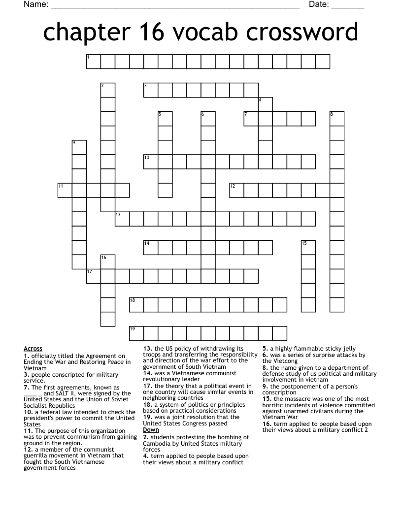 chapter 16 vocab crossword