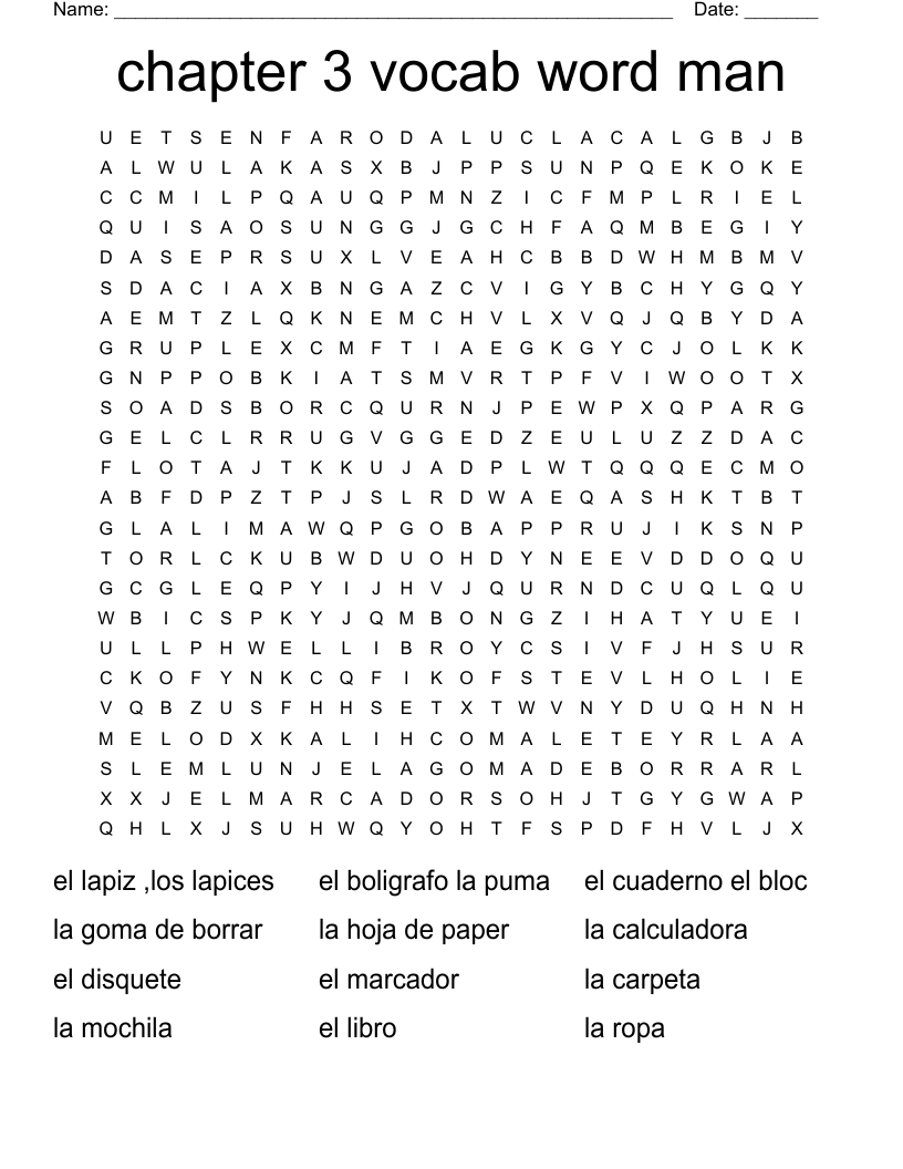 chapter 3 vocab word man Word Search