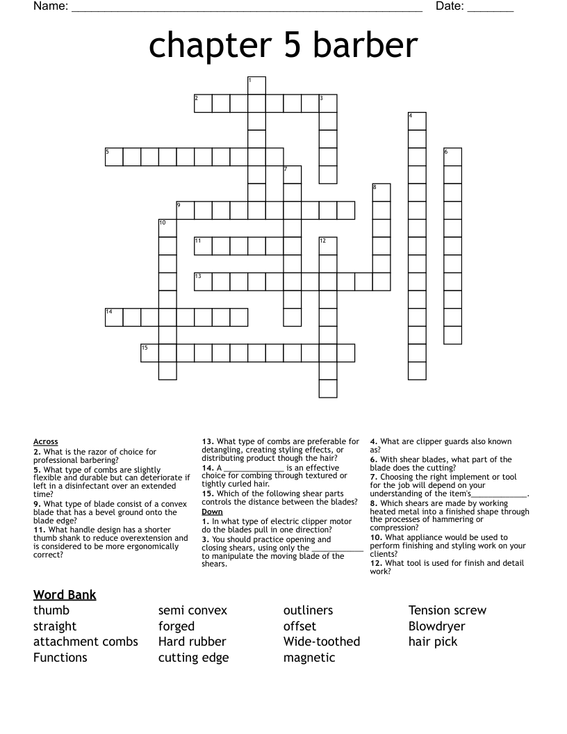 chapter 5 barber Crossword