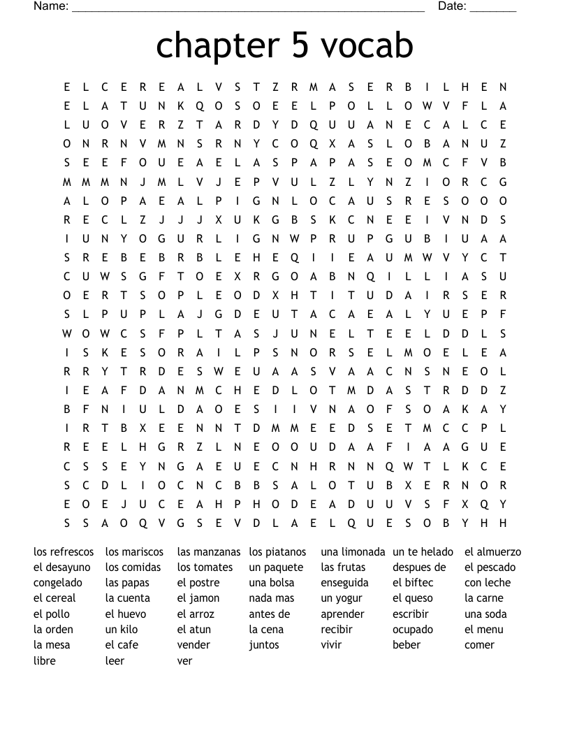 chapter 5 vocab Word Search