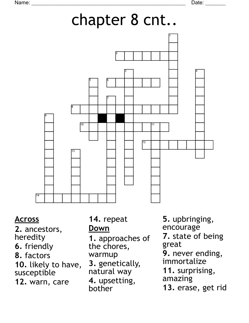 chapter 8 cnt.. Crossword