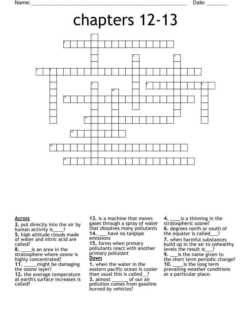 chapters 12-13 Crossword