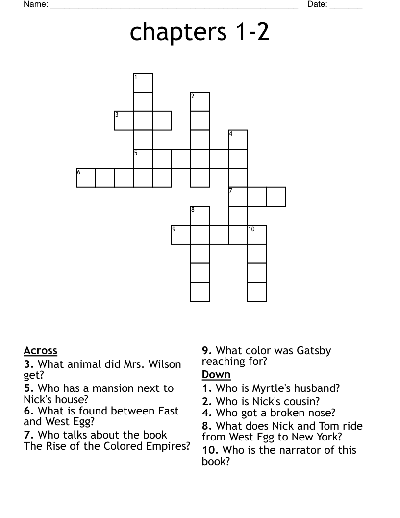 chapters 1-2 Crossword