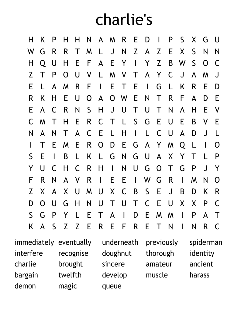 charlie's Word Search